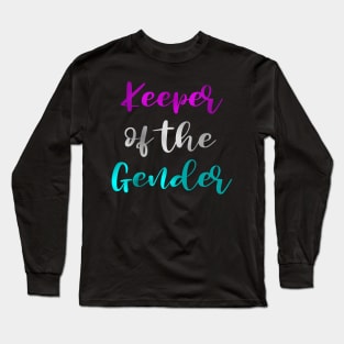 Keeper of the gender | Gender reveal party shirts Long Sleeve T-Shirt